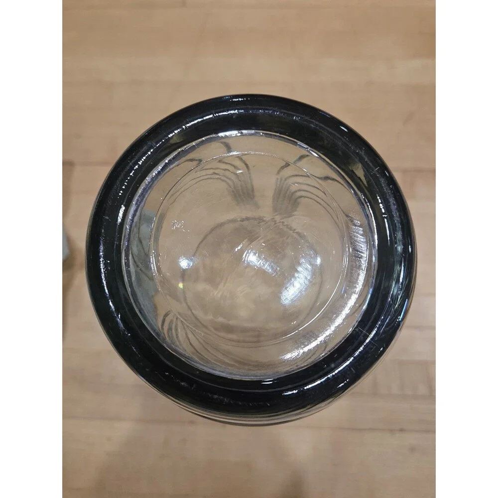 Vintage Clear Glass Tapered Trumpet Vase Fluted Art Deco Ribbed Panel 10 Inch